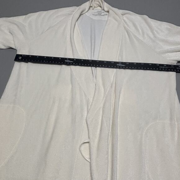 Soma Intimates Robe Womens Large Cream Bamboo Blend Belted Long Lounge Bathrobe - Picture 9 of 9